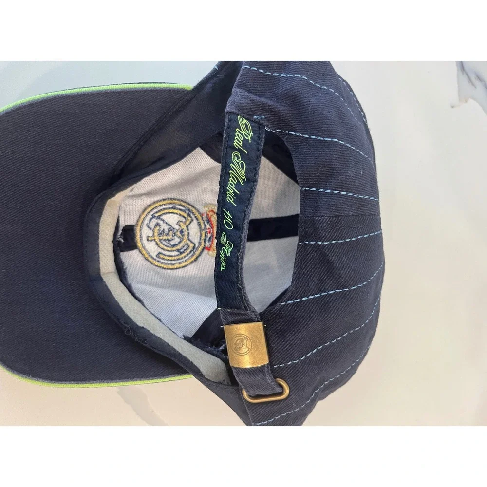 Real Madrid Official Baseball Cap Kids Navy Pinstripe Embroidered Logo 1902-2012